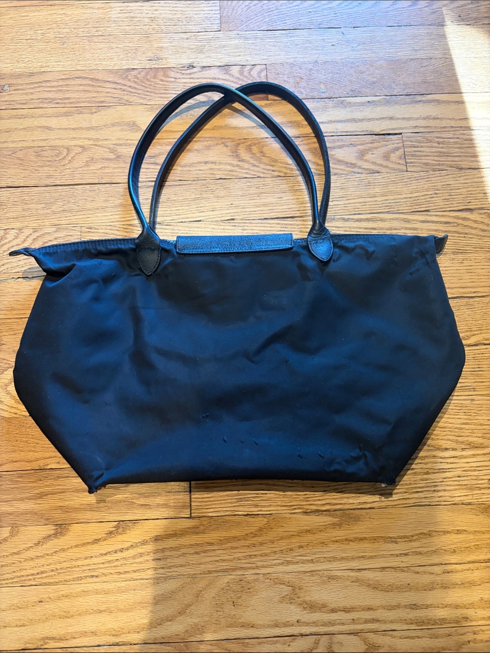 Longchamp Black Le Pilage Tote with silver hardware - Picture 3 of 10